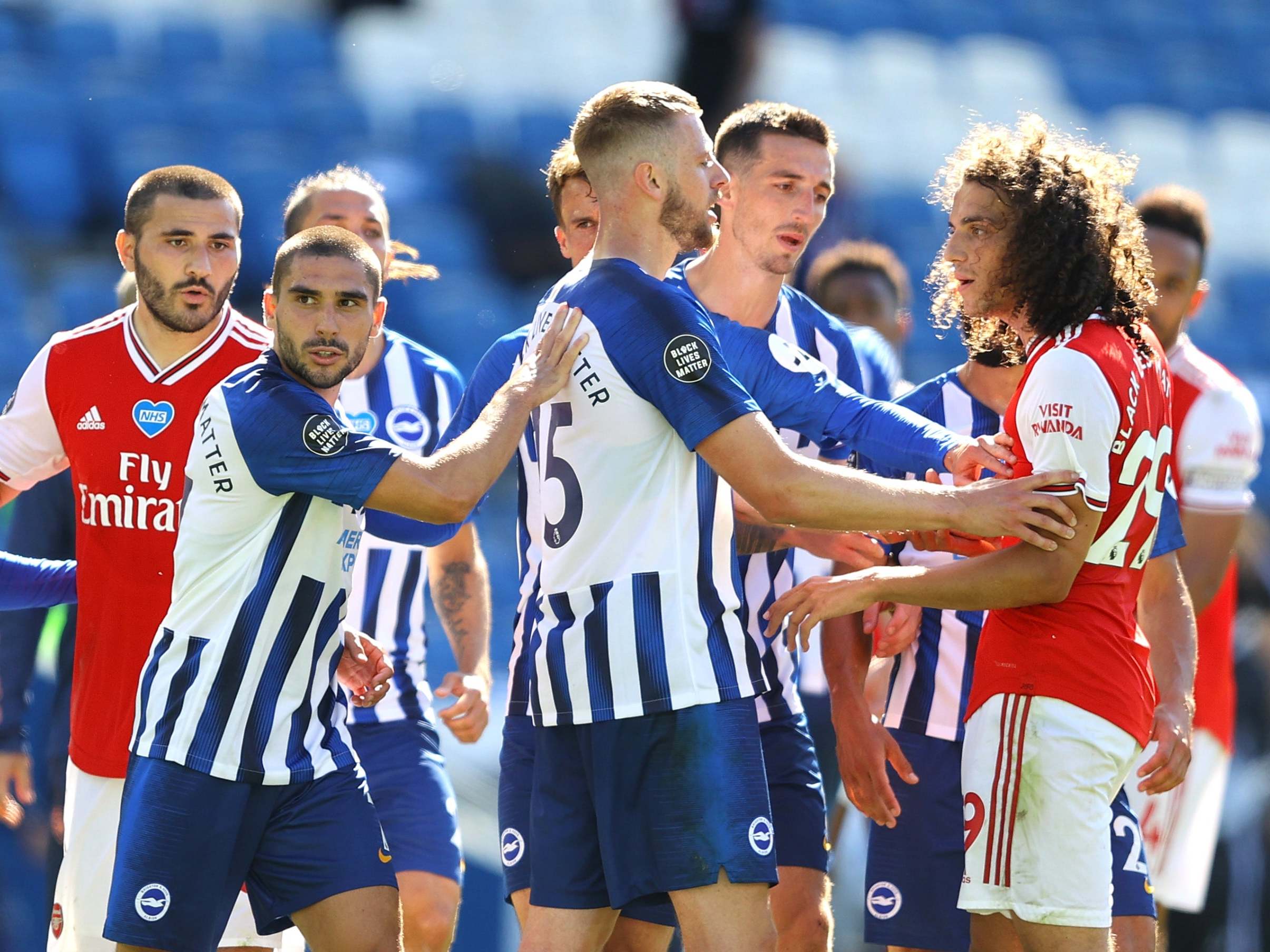 Matteo Guendouzi was left out after grabbing Brighton striker Neal Maupay