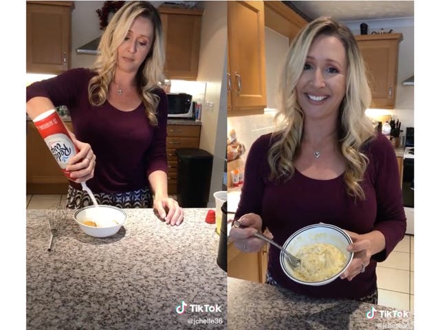 The American TikTok user makes eggs with whipped cream and sugar