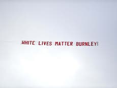 Plane pulling ‘white lives matter’ banner flies above Man City stadium