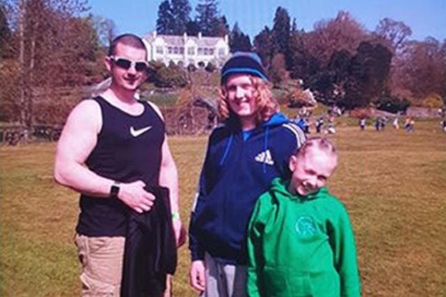 Joshua James Flynn with his son Coby-Jay Flynn and daughter Skylar Flynn