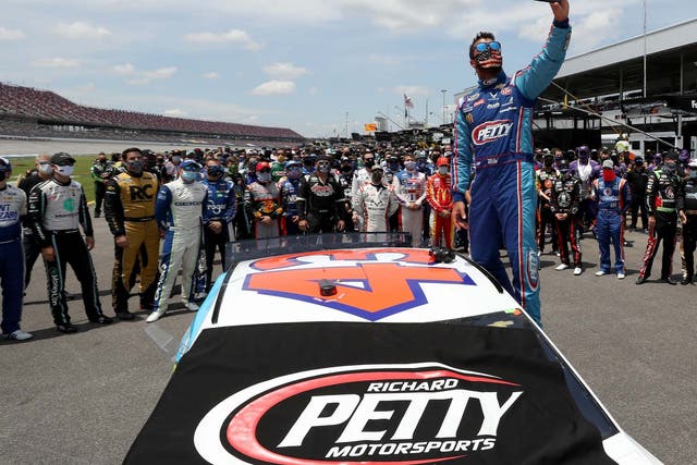 The Nascar community showed its support for Bubba Wallace at Monday's race at Talladega