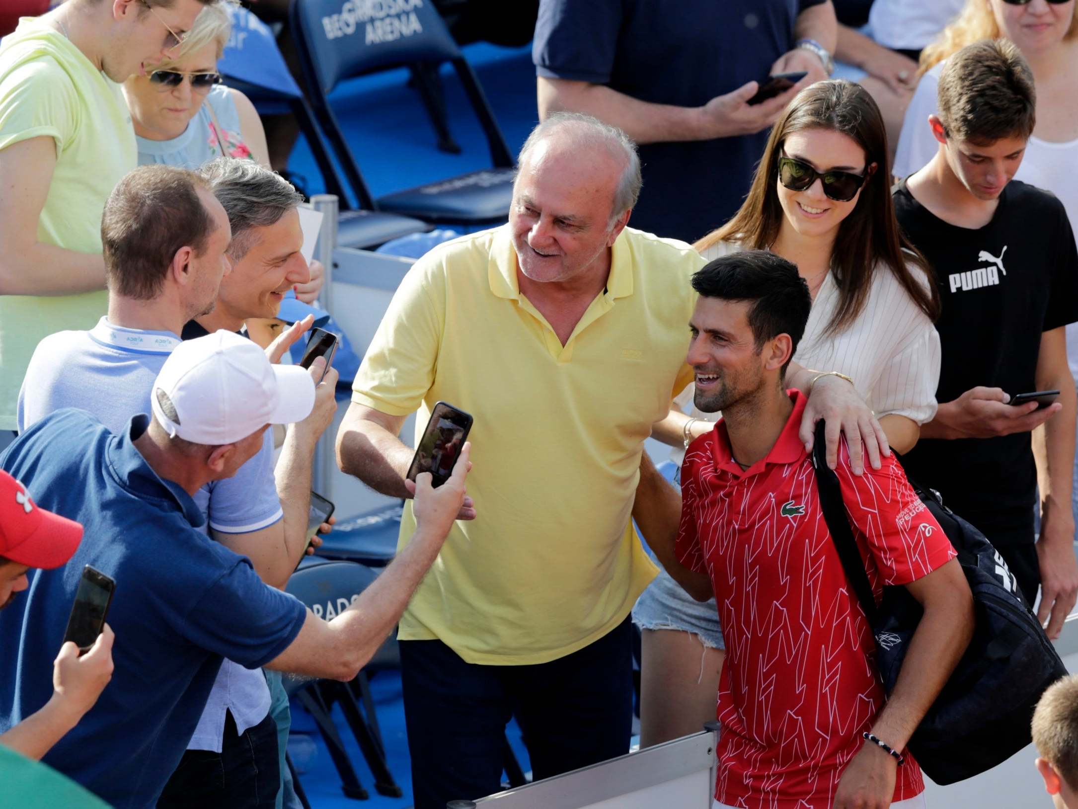 Djokovic posed for photographs with fans at events in Belgrade and Zadar