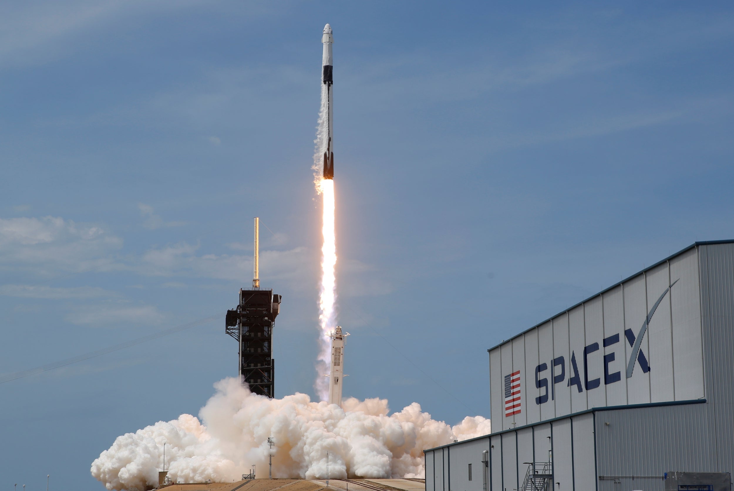 A SpaceX Falcon 9 rocket launches 30 May, 2020