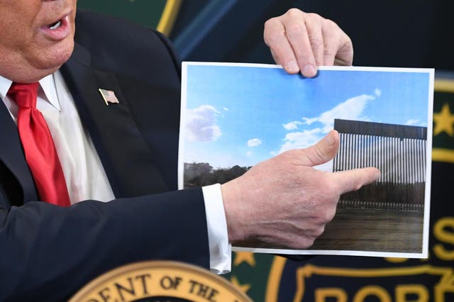 Donald Trump vowed to build a wall along entirety of 2,000-mile border but has completed just a fraction