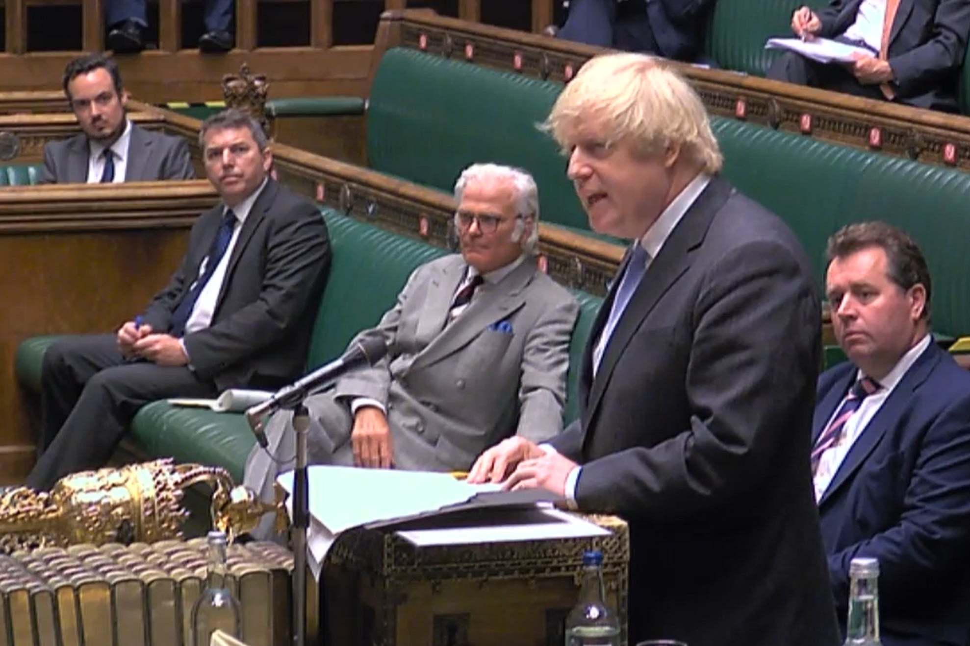 Boris Johnson sets out lockdown relaxations in the House of Commons (AFP/Getty)