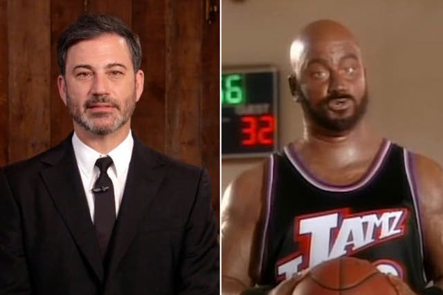 Jimmy Kimmel on his US talk show, and in blackface