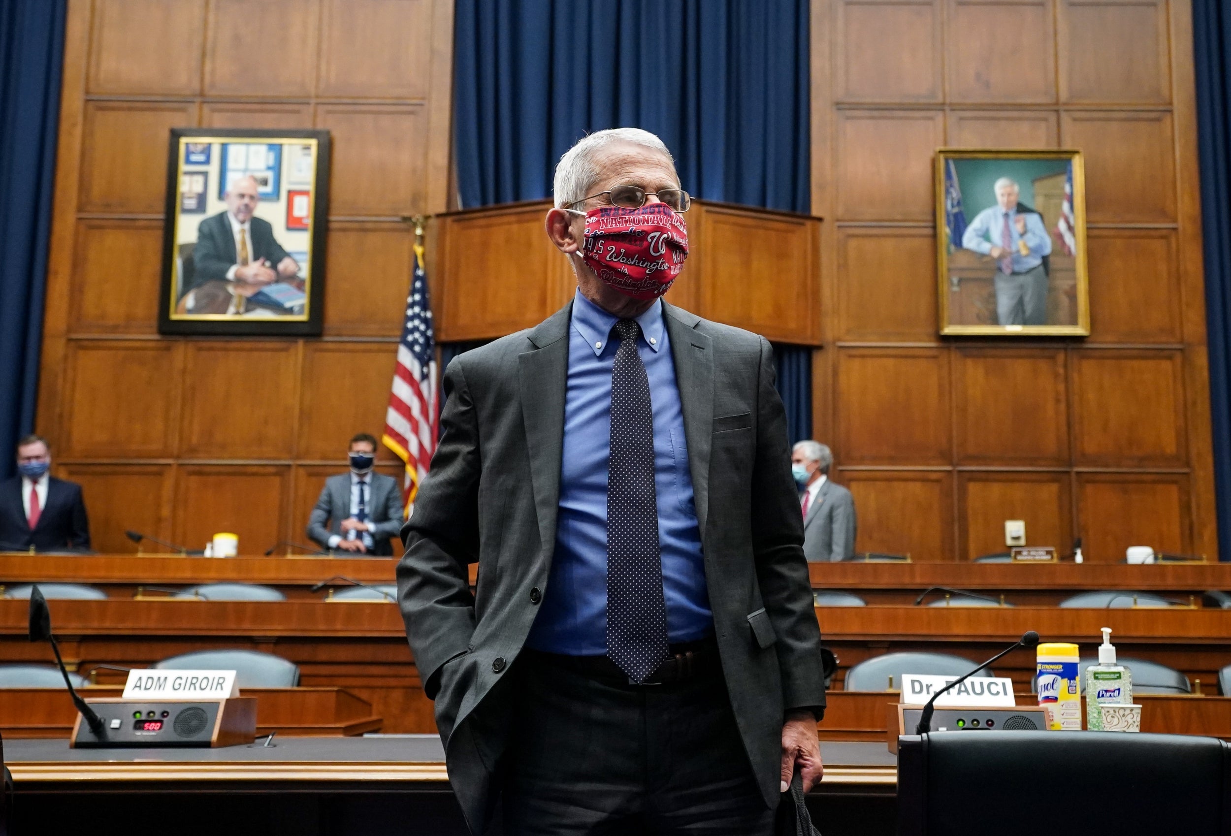 Dr Anthony Fauci leaves a hearing before the US House of Representatives' Committee on Energy and Commerce