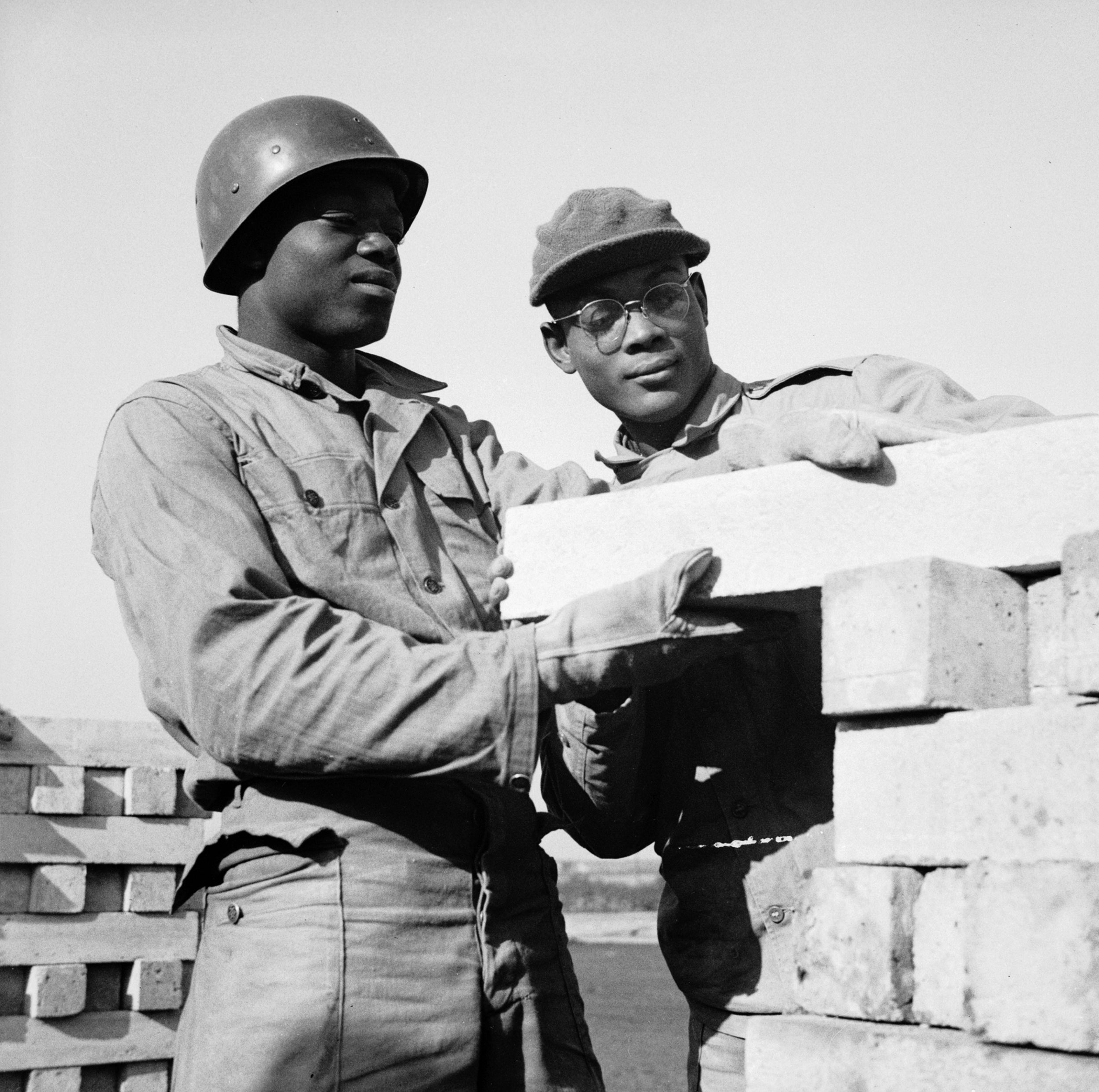 Black troops were employed extensively on manual jobs