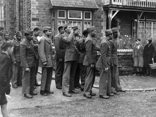 African American soldiers after a court martial in which they were charged with mutiny