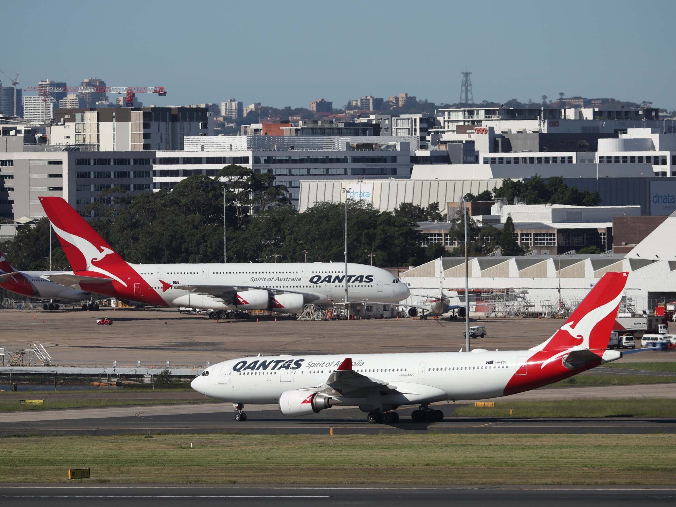 Qantas planes are seen at Kingsford Smith International Airport, following the coronavirus outbreak, in Sydney
