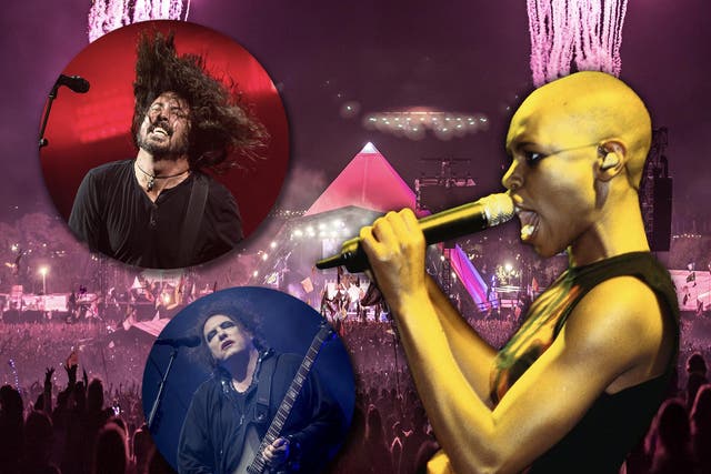 Pyramid dreams: headlining Glastonbury has been a career highpoint for (from left) Dave Grohl (Foo Fighters), Robert Smith (The Cure) and Skin of Skunk Anansie