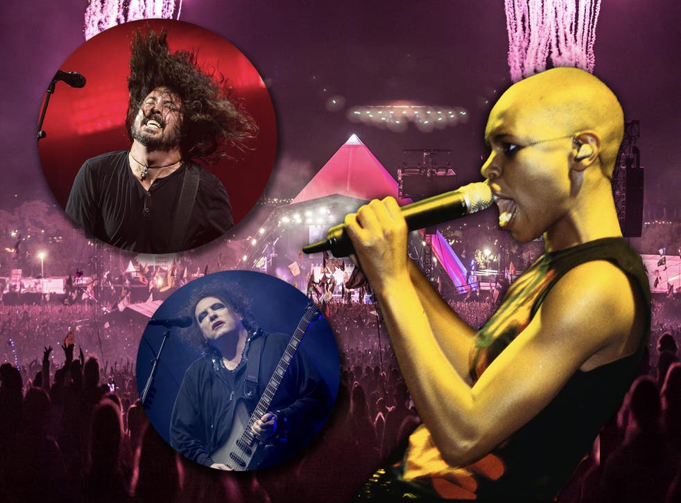 Pyramid dreams: headlining Glastonbury has been a career highpoint for (from left) Dave Grohl (Foo Fighters), Robert Smith (The Cure) and Skin of Skunk Anansie