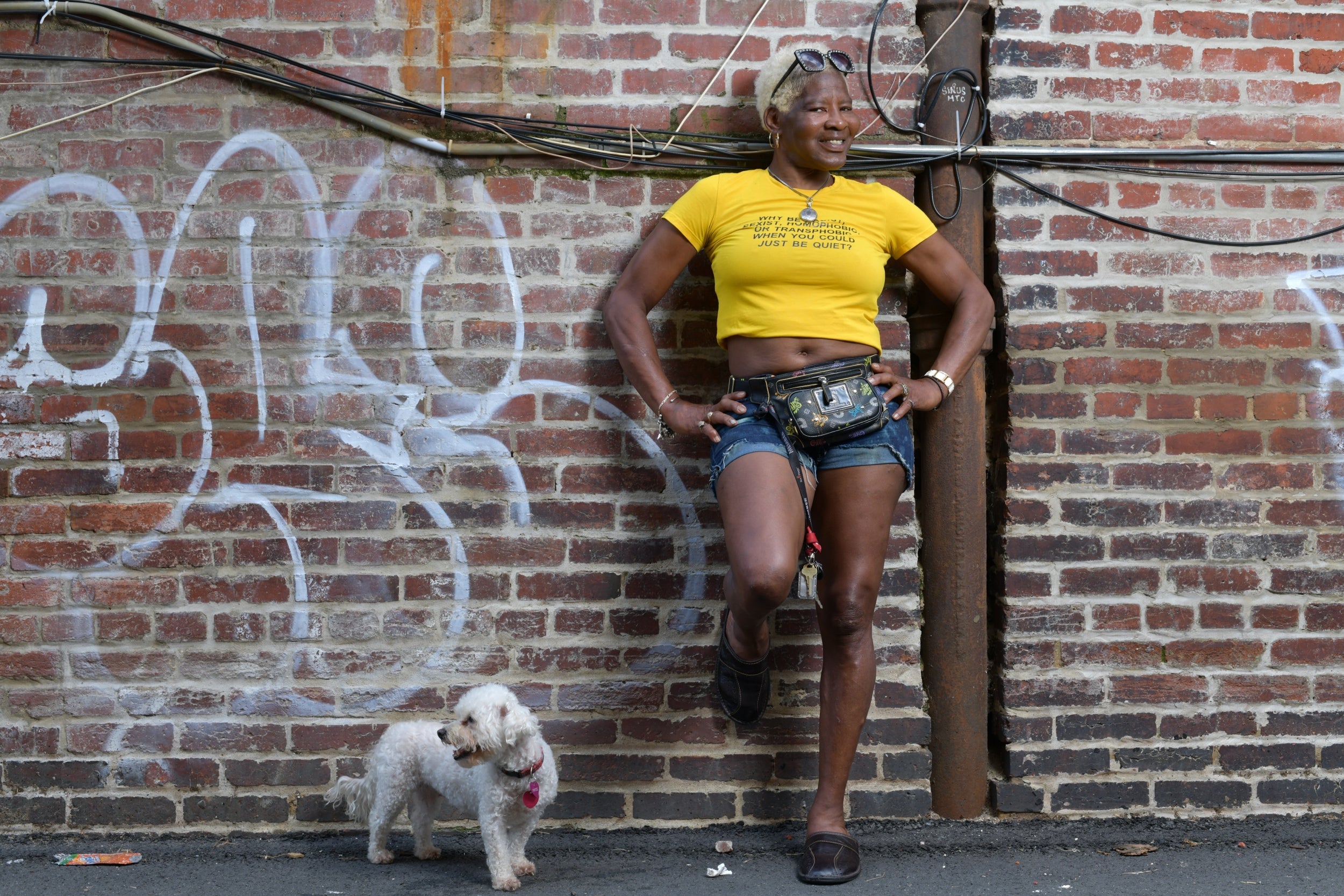 Poopoo Earls, with her dog Princess. Earls, now 64, ran through the streets of Washington with other outraged young people after the assassination of Martin Luther King Jr