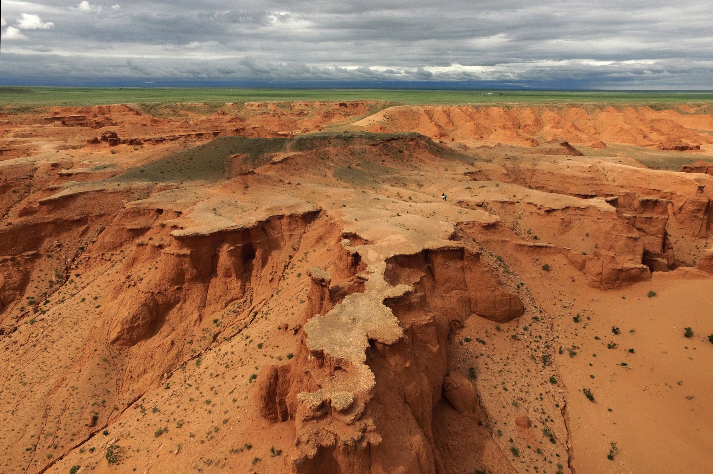 The Flaming Cliffs area of the Gobi desert is famed for its dinosaur fossils