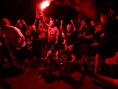 Liverpool fans gather at Anfield to celebrate Premier League title win
