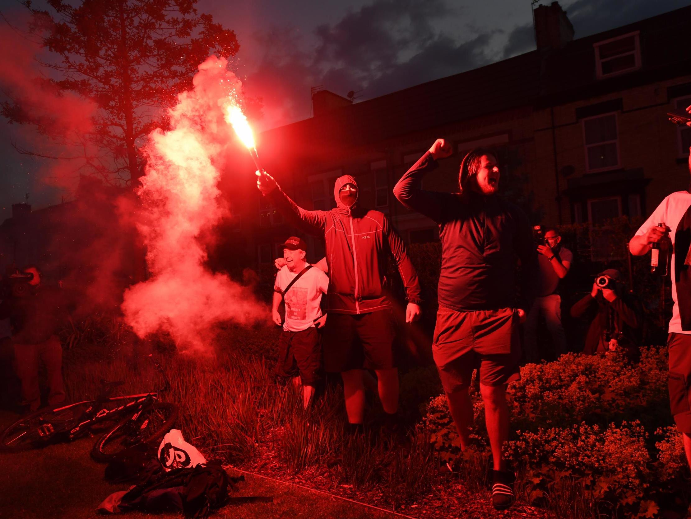 Liverpool fans celebrate winning the Premier League