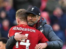 Henderson pays tribute to Klopp after Liverpool clinch title