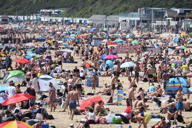 Red alert: the hordes at Bournemouth beach
