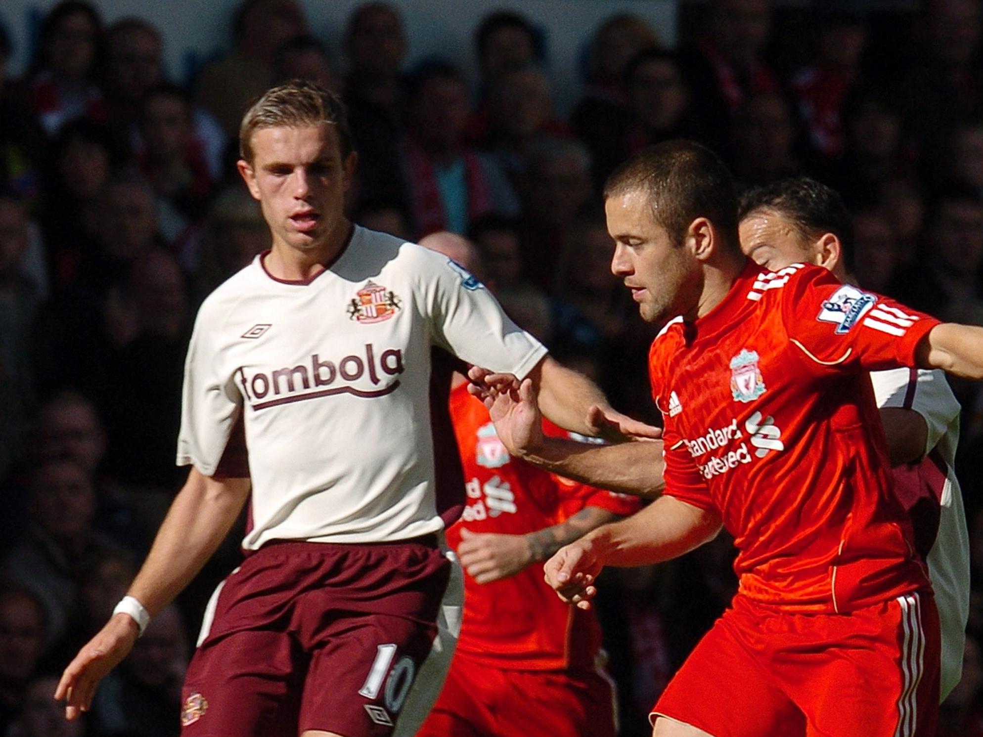 Jordan Henderson in action against Liverpool a year before joining the Reds