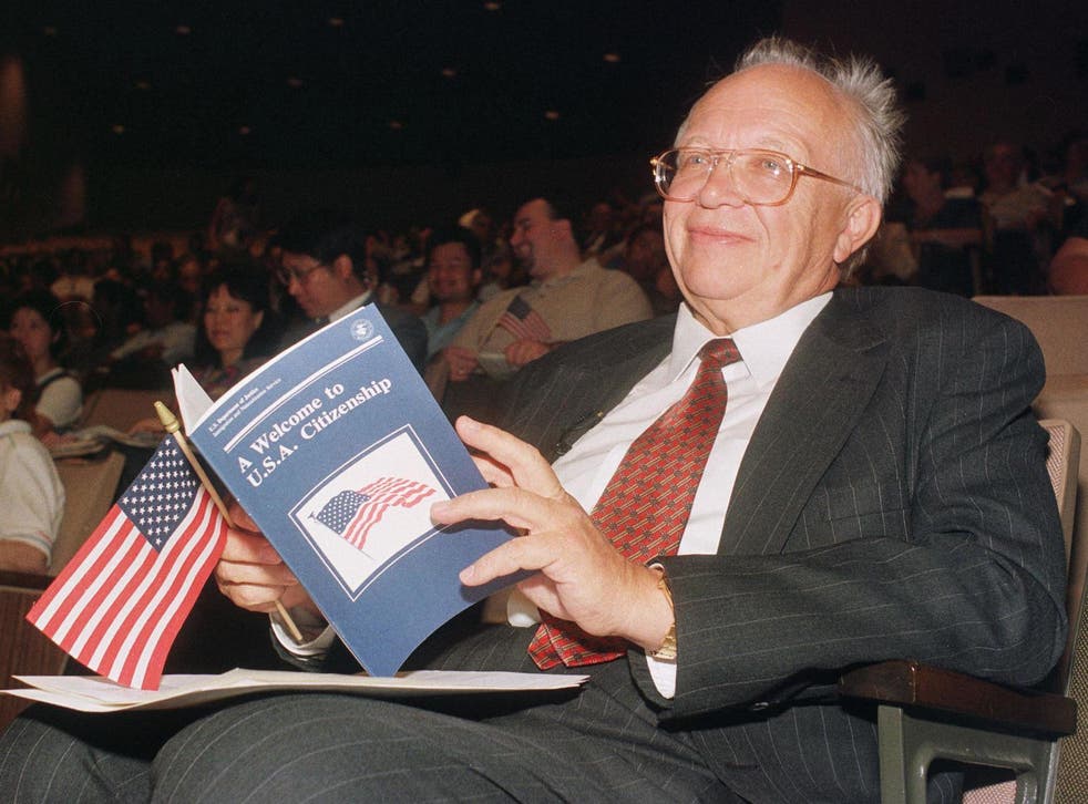 Being sworn in as a US citizen in 1999