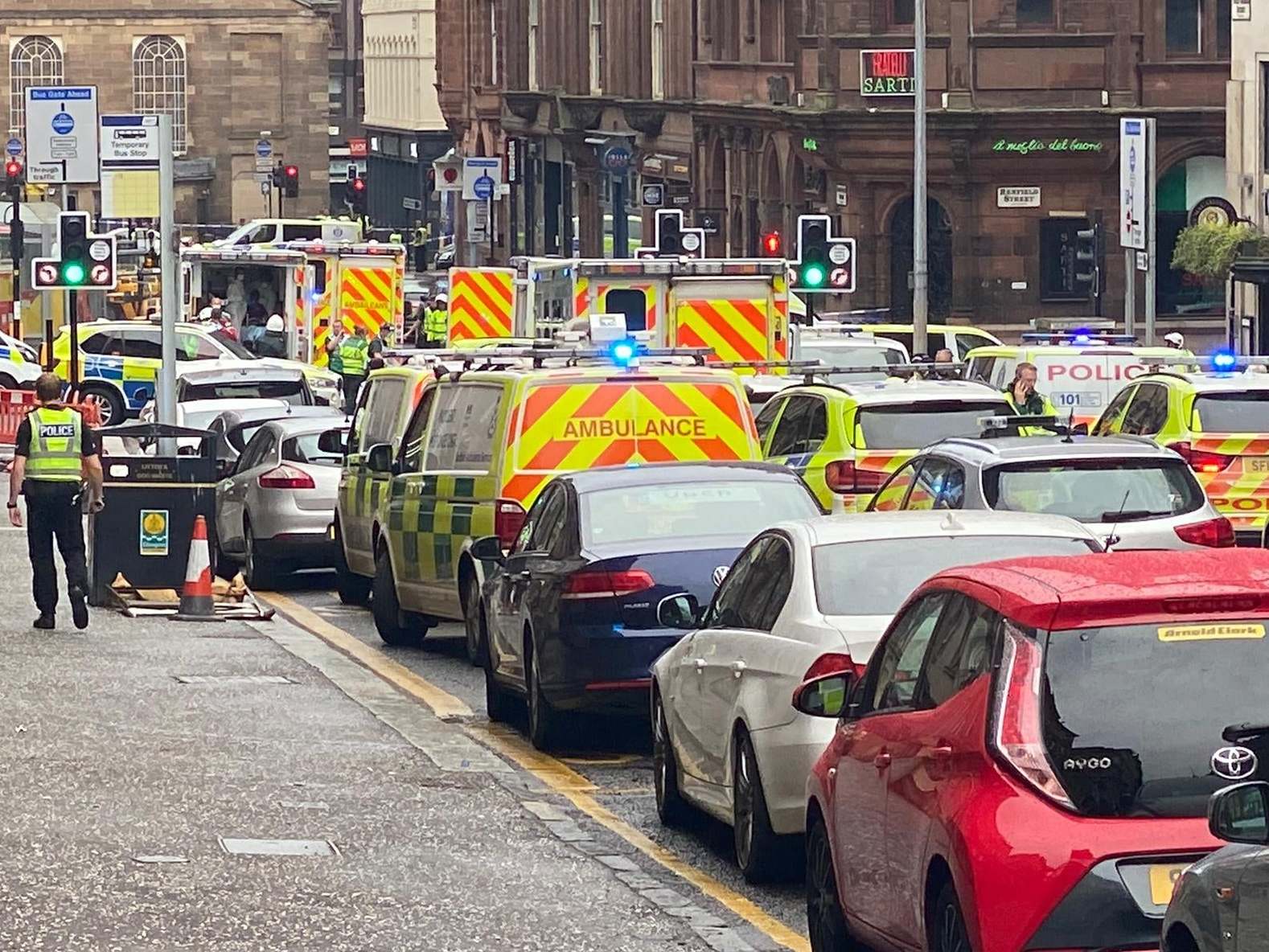 Glasgow stabbings news – live: Man shot dead by armed police as at least six injured and officer critically injured at asylum hotel thumbnail