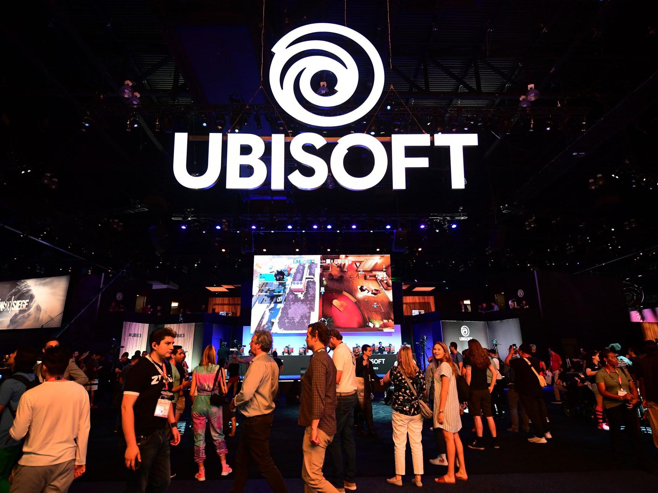 Gaming fans play Ubisoft games at the 2019 Electronic Entertainment Expo, also known as E3