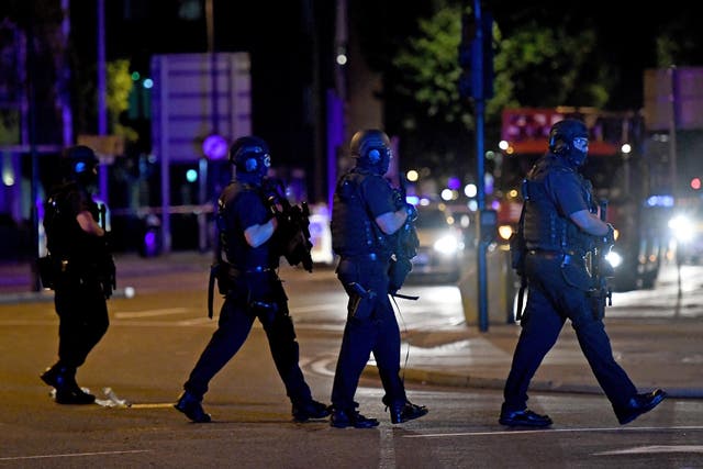 <p>Armed police at the scene of the London Bridge attack in 2017</p>