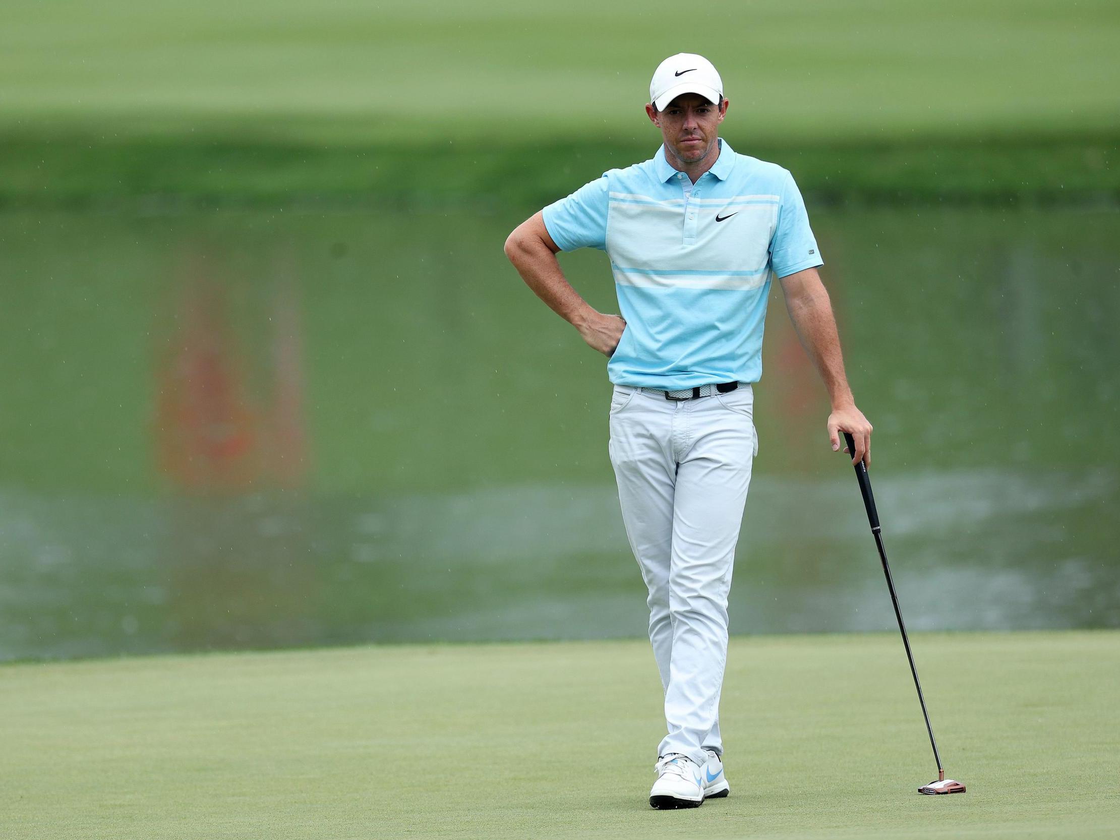 Rory McIlroy shot a 69 to leave himself eight shots back