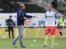 De Bruyne enjoying versatile role as City target domestic cup double