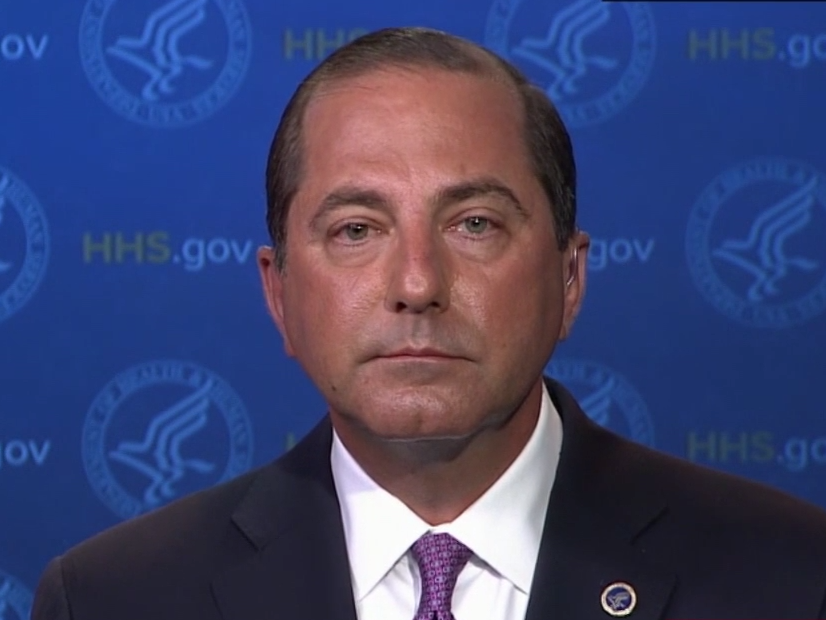 Health and human services secretary Alex Azar speaking to Jake Tapper