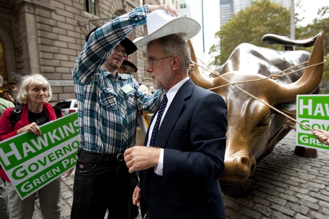 Howie Hawkins is pictured here during his run for New York Governor, and is now the presumptive presidential nominee for the Green Party