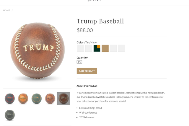 The Trump Organisation's dubiously priced baseball