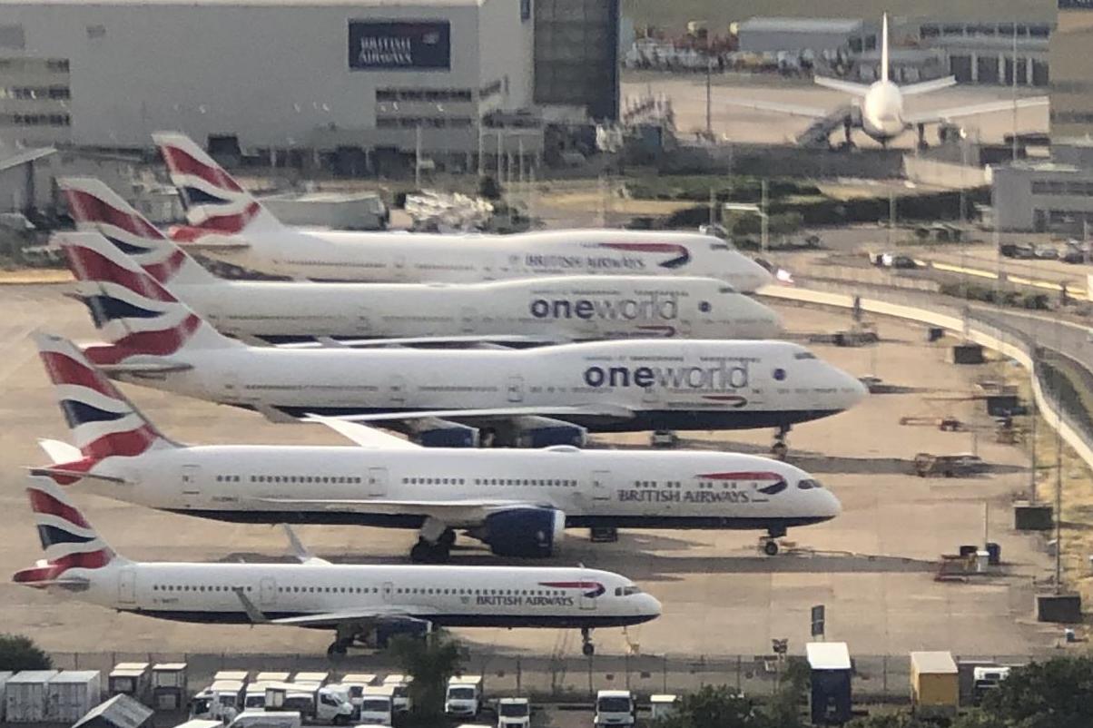 Going places? British Airways planes parked up at Heathrow