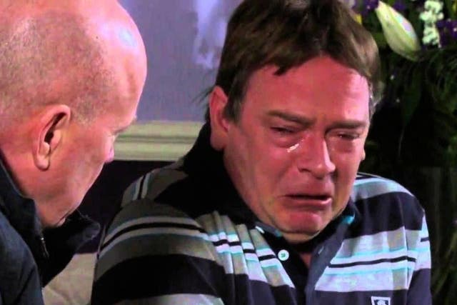 Ian Beale is comforted by Phil Mitchell in 'EastEnders'
