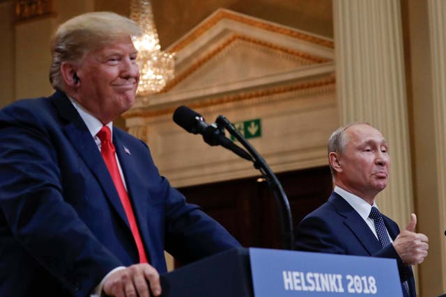 Trump and Putin in 2018