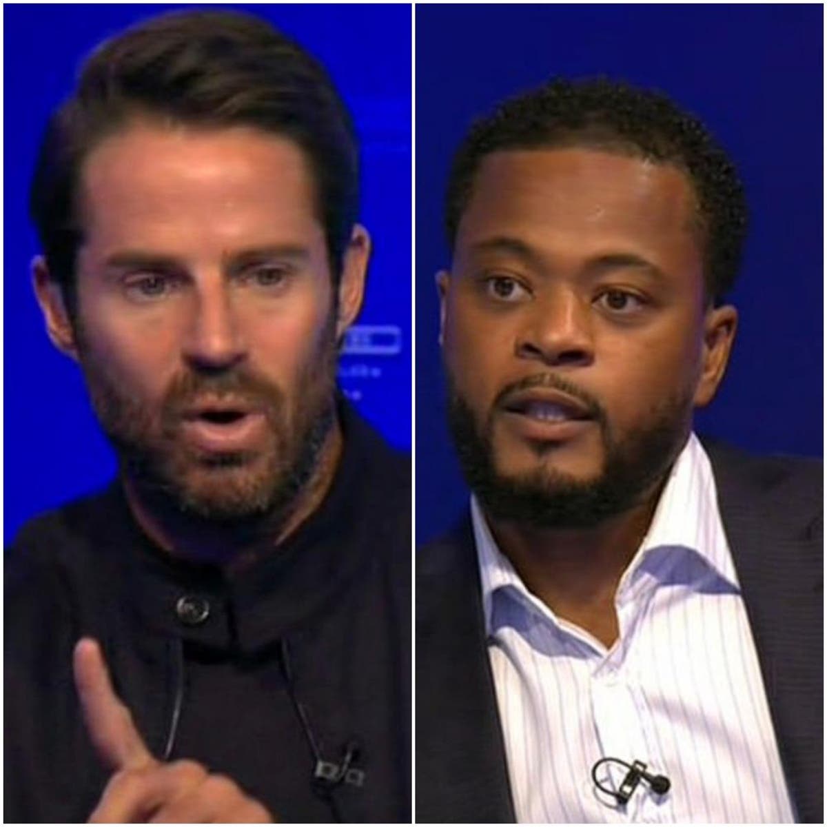 Sky Sports pundits Jamie Redknapp and Patrice Evra ‘ditch Black Lives Matter badges’