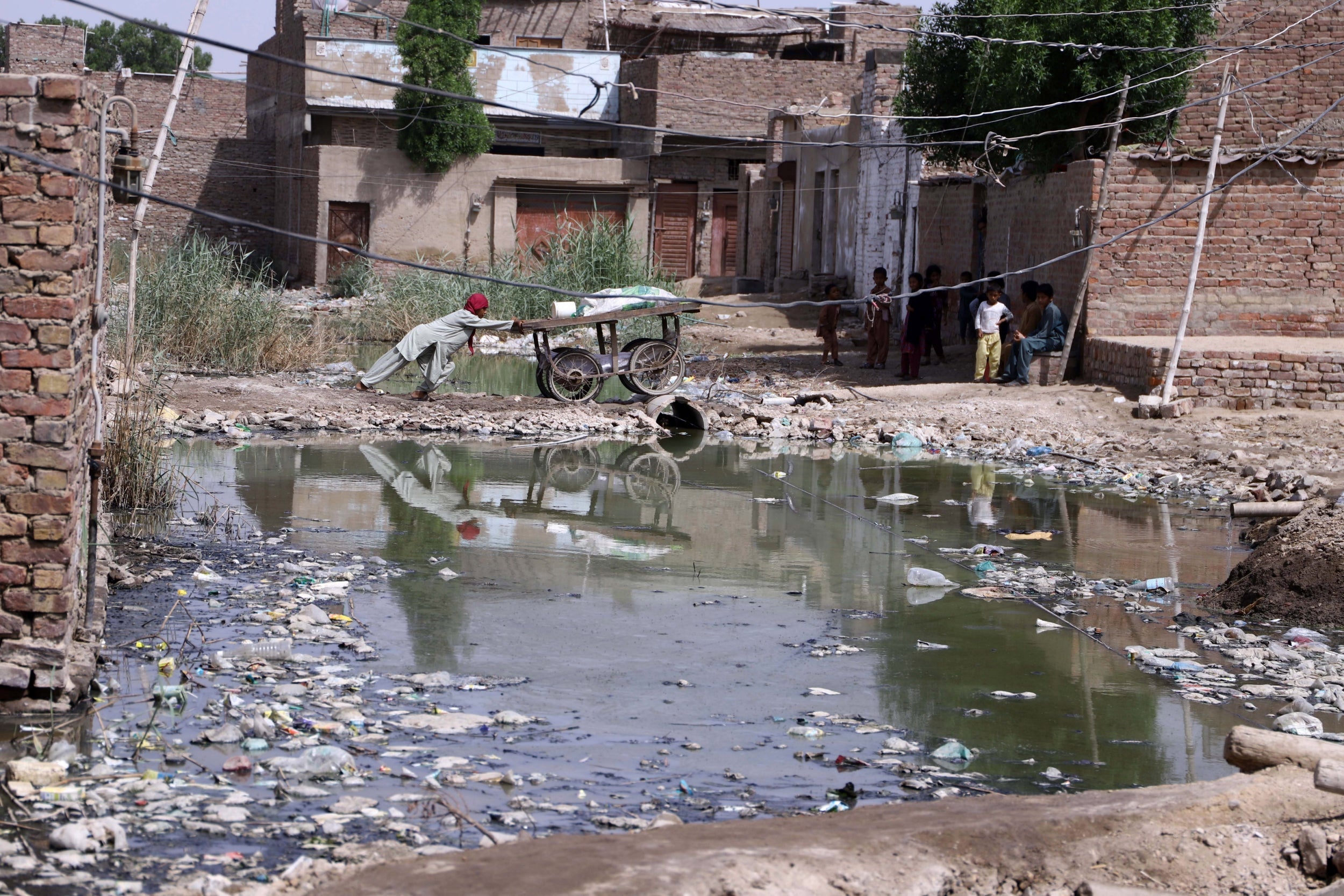 It is common to see soiled pads floating in open streams and gutters next to dwellings