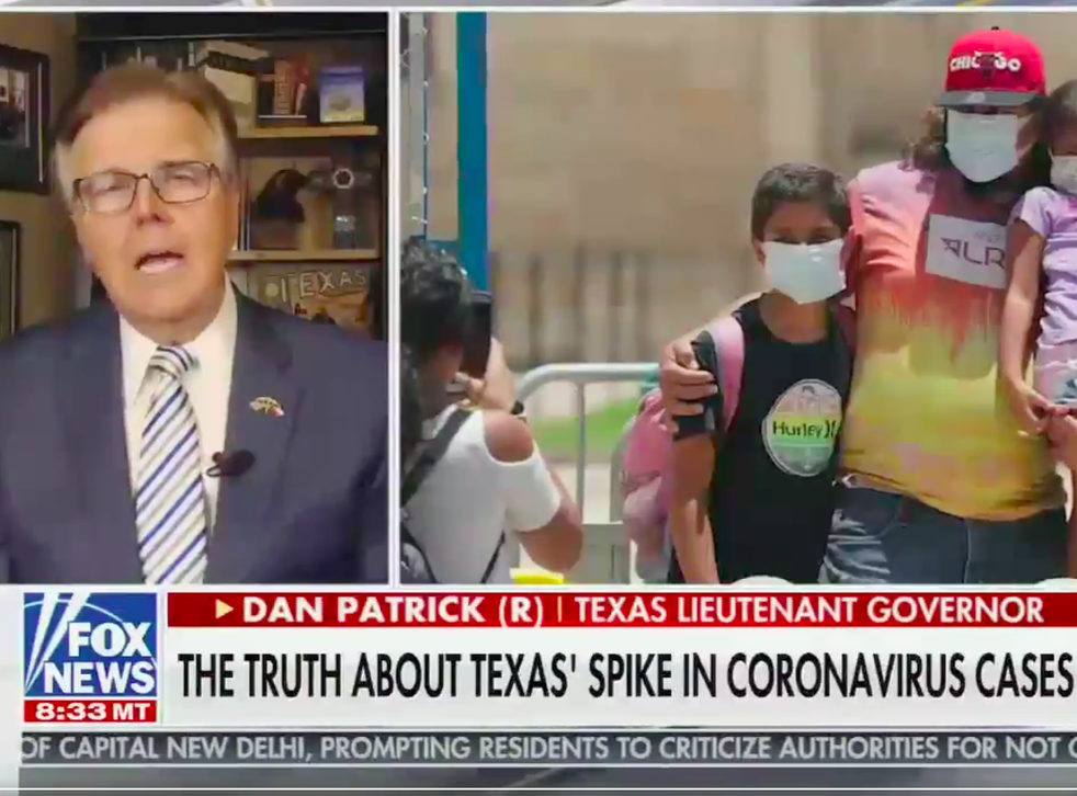 Texas Lt. Gov. Dan Patrick is adamant that his state's recent spike in cases was not caused by lifting its lockdown