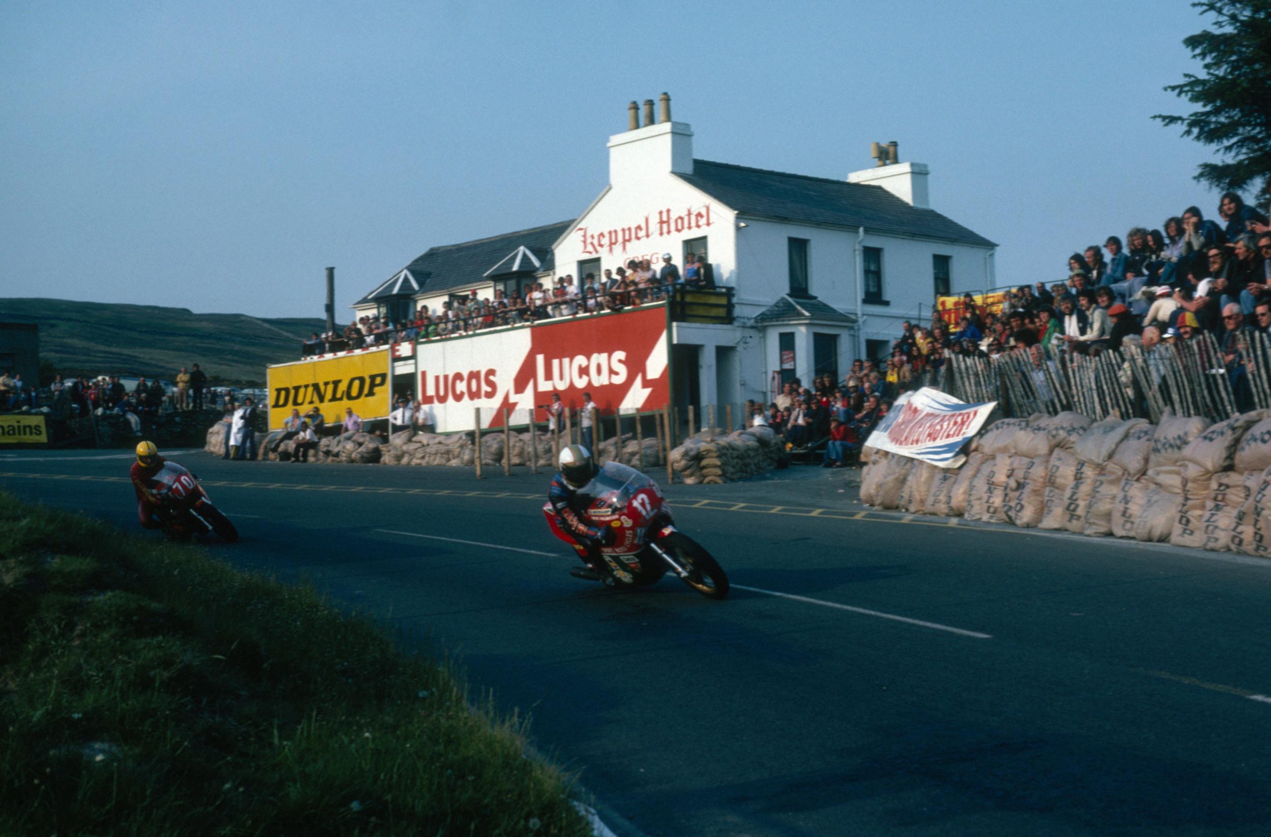 Dunlop chasing fellow TT great Mike Hailwood in 1976