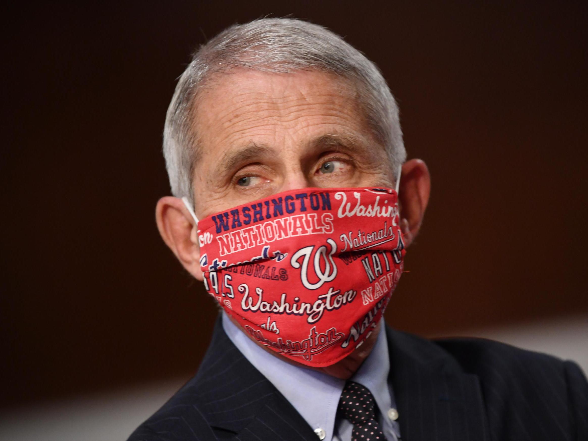 Dr Anthony Fauci, prepares to testify at a hearing of the Senate Health, Education, Labour and Pensions Committee on 30 June