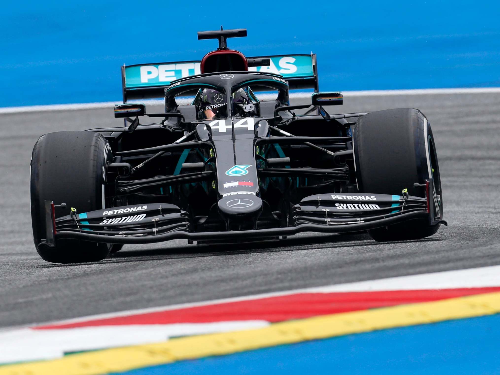 Lewis Hamilton in action during first practice of the Austrian Grand Prix