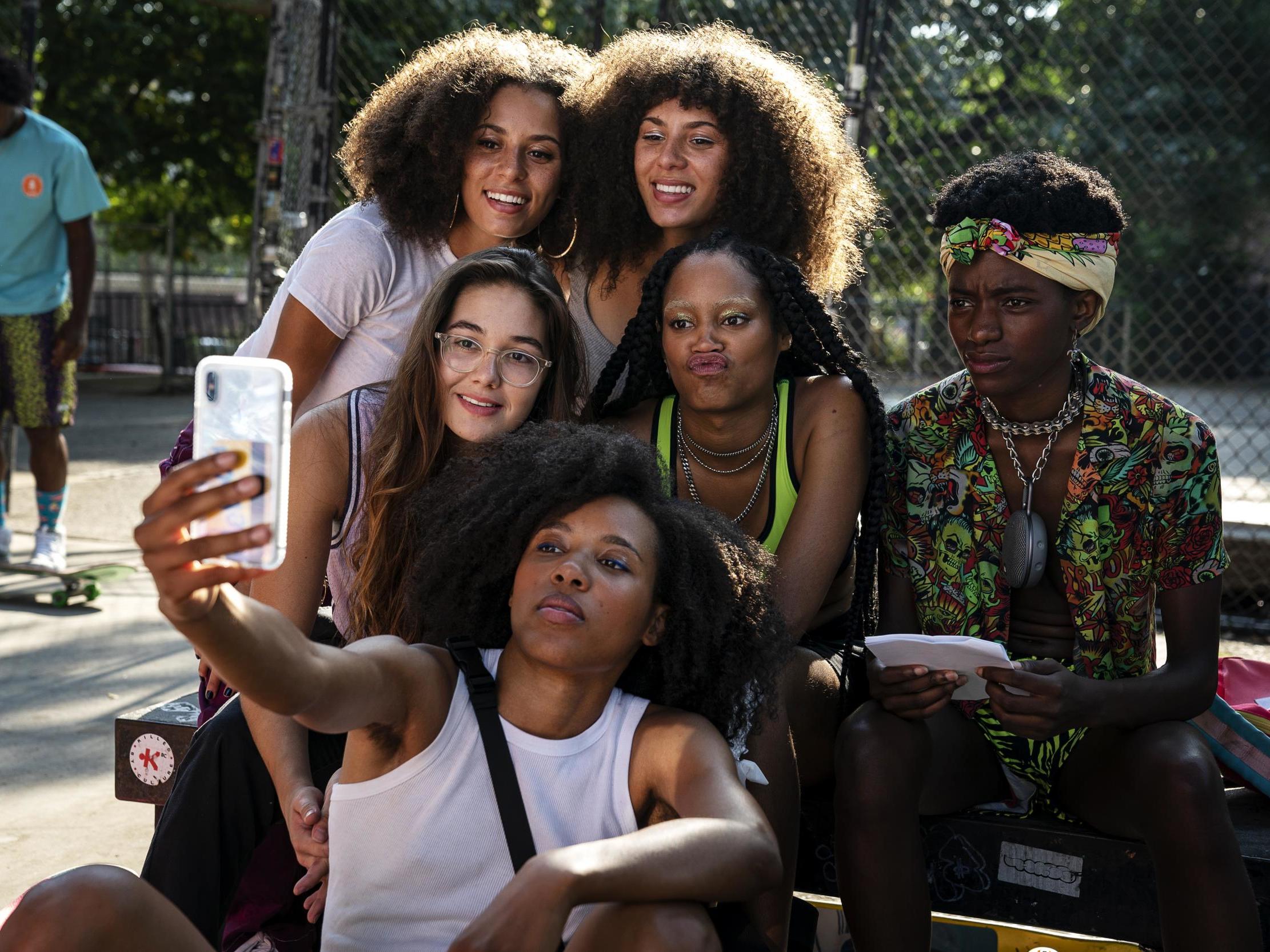 The skateboarders of ‘Betty’ pose for a selfie (Sky)