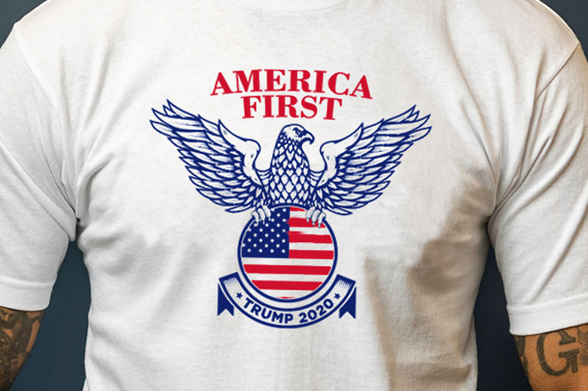 Trump re-election T-shirts accused of having Nazi-like symbol | The ...