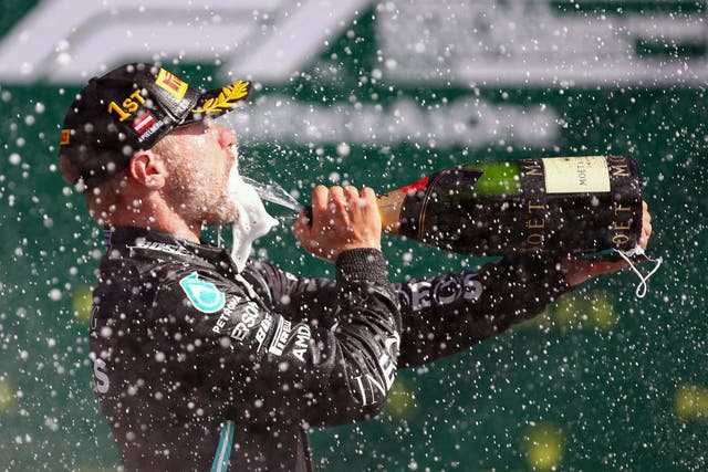 Valtteri Bottas celebrates winning the Austrian Grand Prix