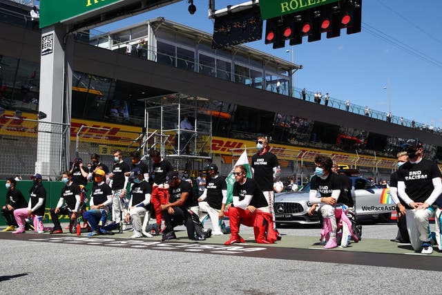 14 drivers took a knee ahead of the Austrian Grand Prix but six others chose not to