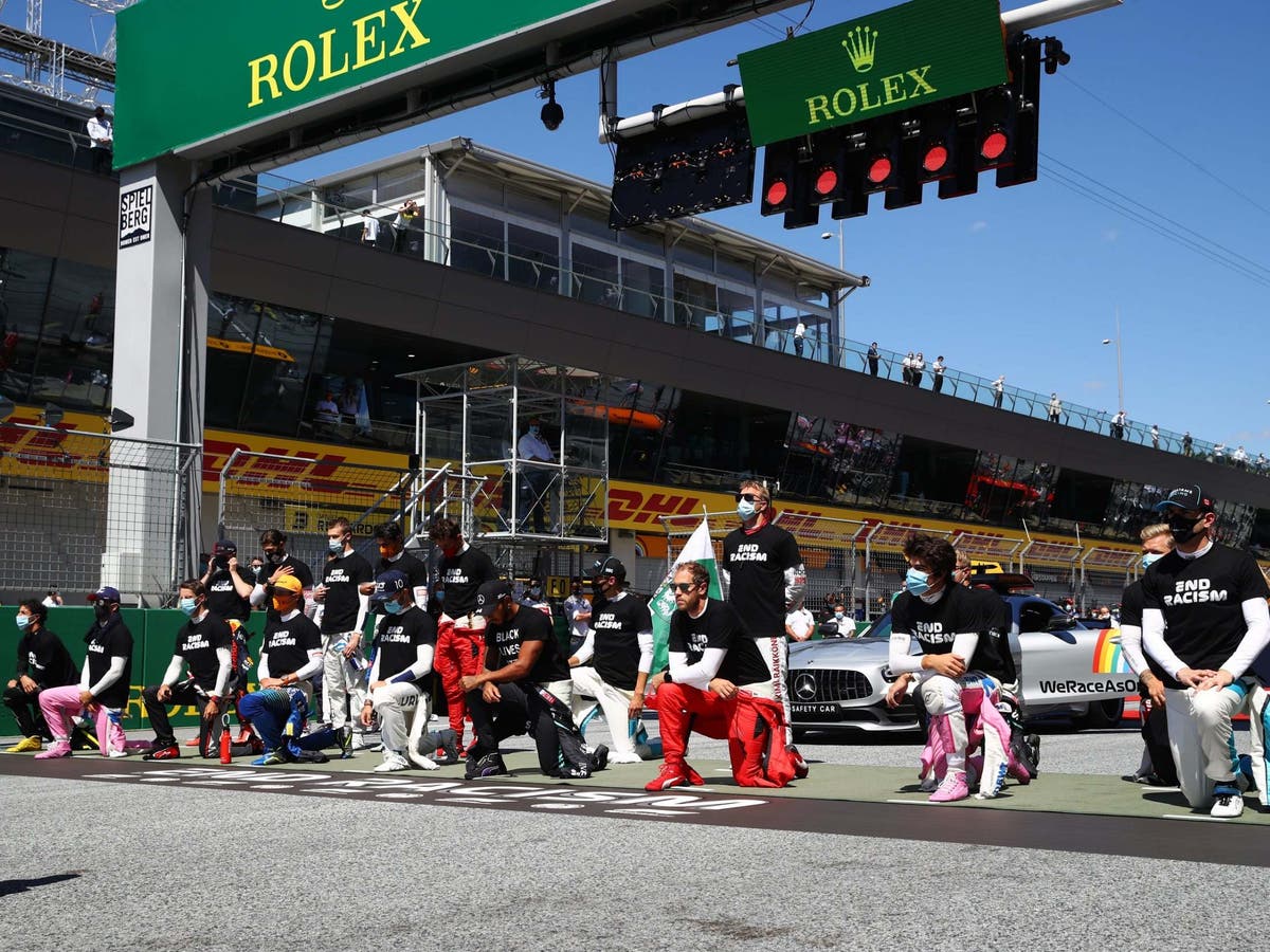 F1 Six Drivers Who Decided Not To Take A Knee Have Reduced Weraceasone Slogan To An Empty Gesture The Independent The Independent