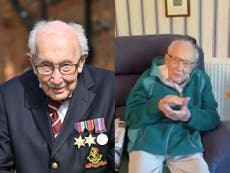 Captain Tom Moore claps for NHS on 72nd anniversary of health service