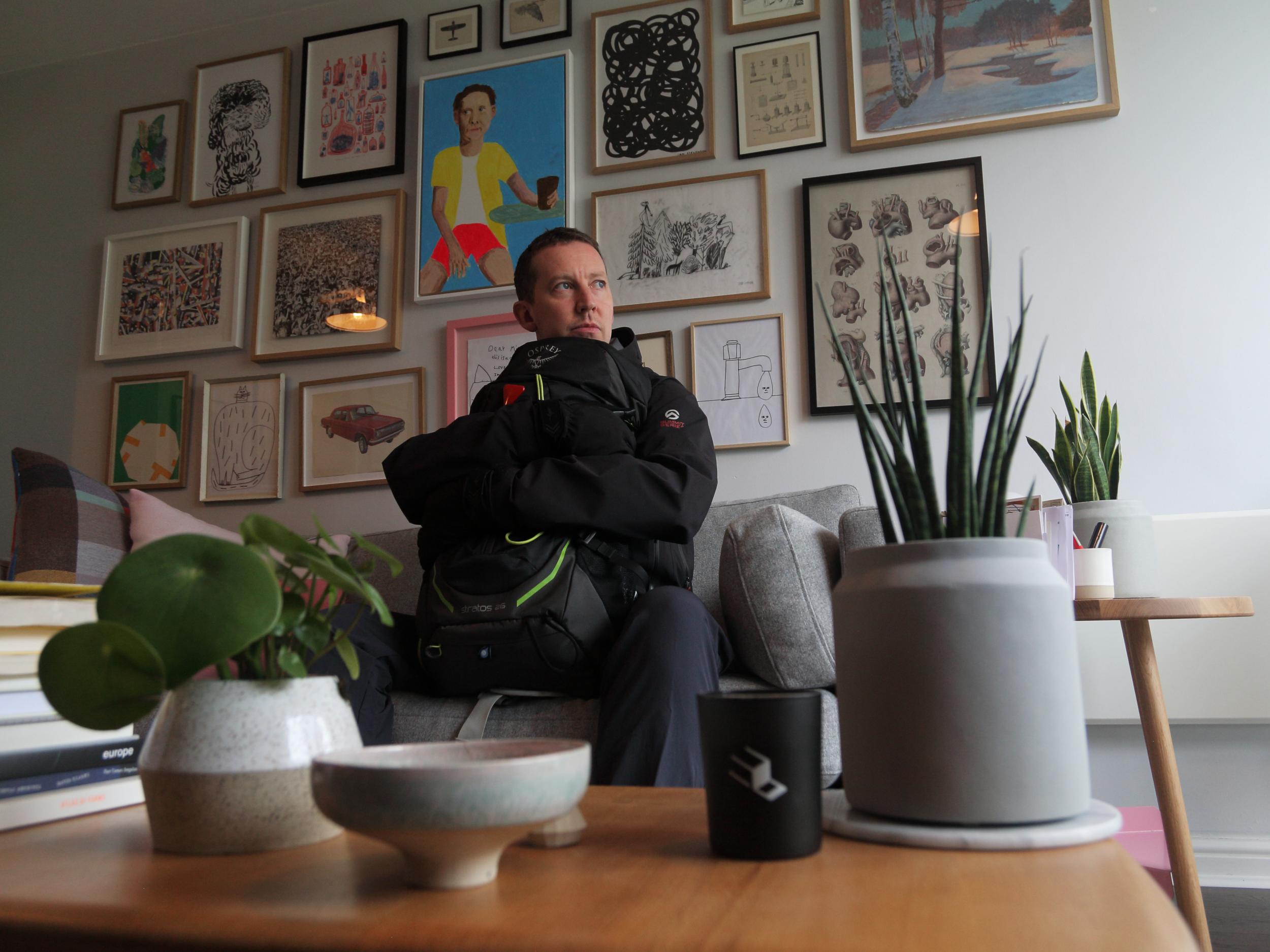 The artist Mr Bingo at his home in east London