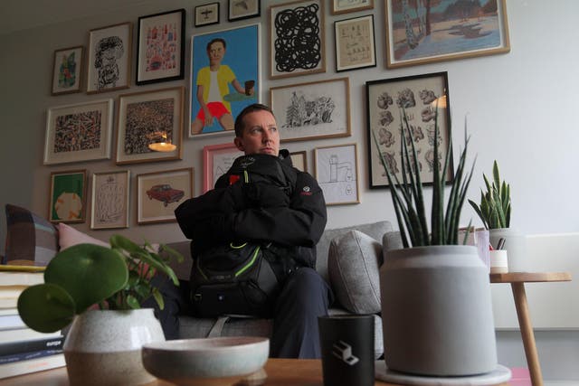 The artist Mr Bingo at his home in east London