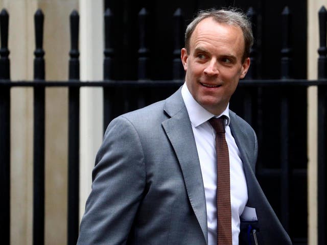 Foreign secretary Dominic Raab at Downing Street, London, on 2 July, 2020.
